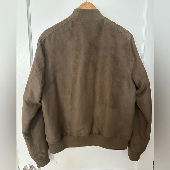 Banana Republic Suede Olive Bomber Jacket (Size M) - Picture 2 of 3